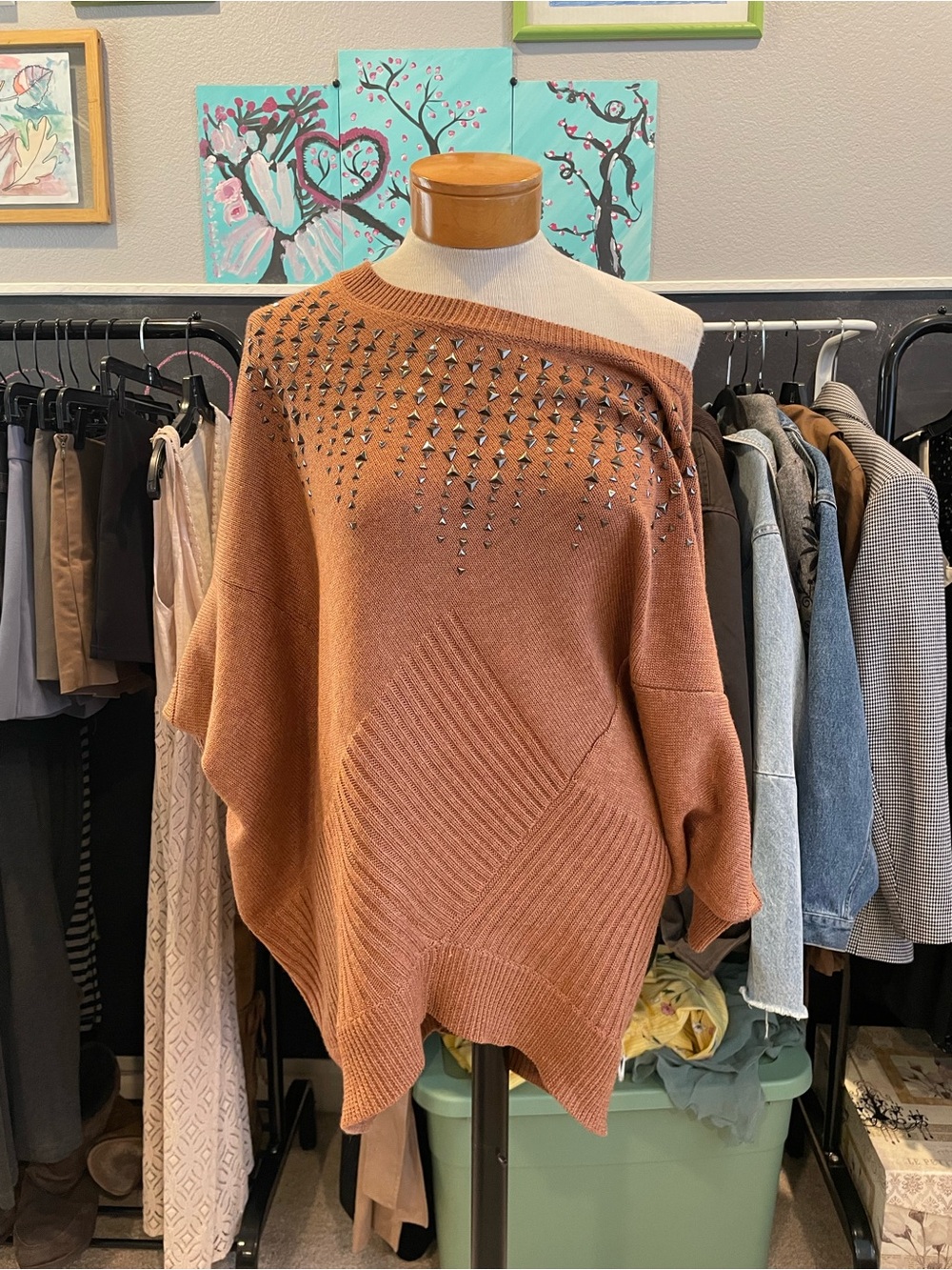 Miss Me off the shoulder tunic sweater Size S